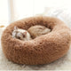 Donut-Shaped Plush Cat Bed, Soft Polyester Fleece, Non-Skid Bottom