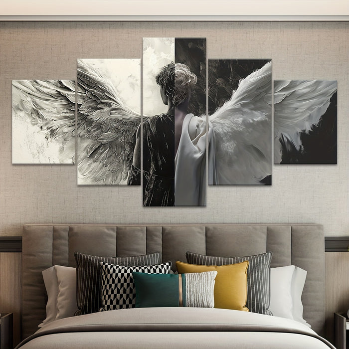 Angel Wings Canvas Art Set, Art Deco & Contemporary Style Wall Art - 5pcs