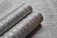 Industrial Silver Textured Vinyl Wallpaper - Washable Shimmer Shapes