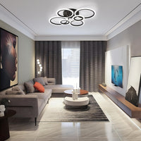 Modern LED Recessed Ceiling Light, 6-Ring Design, 4000K Non-Dimmable, E26 Base, for Kitchen, Living Room, Bedroom, Laundry Room Lighting - Indoor LED Lights, Energy Efficient, Ceiling Light Fixture