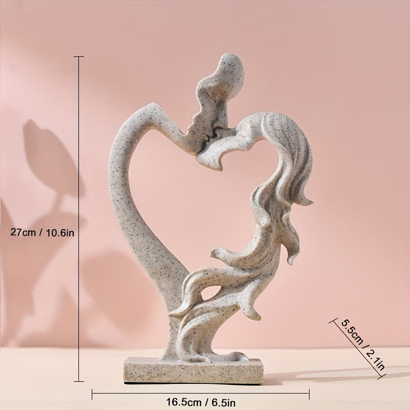 Crafts Ceremony Kiss Statue Decoration Golden Lover Figure Sculpture