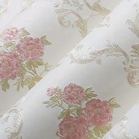 Glowhance Floral Wallpaper Roll, Pre-Pasted Non-Woven Luxurious Style Wall Covering