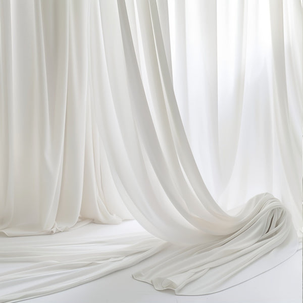 White Backdrop Curtains, 152.4x304.8cm 152.4x304.8cm, 100% Polyester