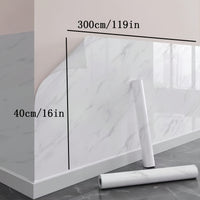 Marble Aluminum Foil Kitchen Wallpaper - High Temp, Waterproof & Oil-Resistant Sticker for Cabinets and Stovetops, 299.72cmx15.7