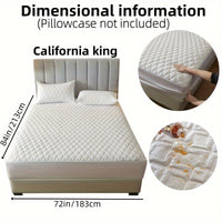 1pc Layered Solid Color Waterproof Mattress Protector (Without Pillowcase And Pillow Insert) Soft And Comfortable Mattress Cover Bedroom Guest Room Bedding Waterproof Mattress Protector Room Bedspread Non-slip All-inclusive P