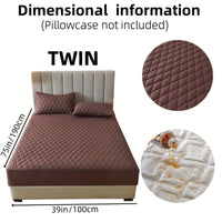 1pc Layered Solid Color Waterproof Mattress Protector (Without Pillowcase And Pillow Insert) Soft And Comfortable Mattress Cover Bedroom Guest Room Bedding Waterproof Mattress Protector Room Bedspread Non-slip All-inclusive P
