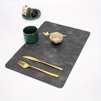 4pcs Set Faux Leather Placemats - Non-Slip, Heat-Resistant Table Mats with Cowhide Texture for Dining & Kitchen