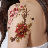 Waterproof Peony Flower Temporary Tattoo