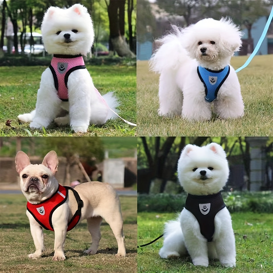 Dog Harnesses Leash, Mesh Cloth Pet Collars