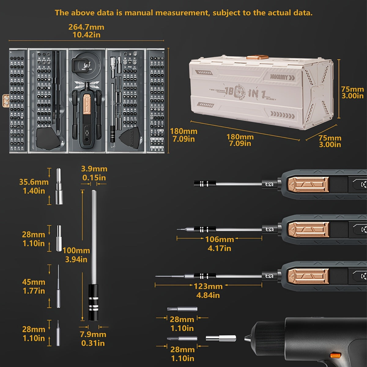 Manual Precision Screwdriver Set - 180-In-1