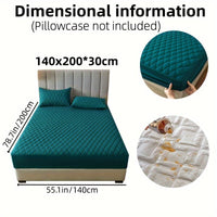 1pc Layered Solid Color Waterproof Mattress Protector (Without Pillowcase And Pillow Insert) Soft And Comfortable Mattress Cover Bedroom Guest Room Bedding Waterproof Mattress Protector Room Bedspread Non-slip All-inclusive P