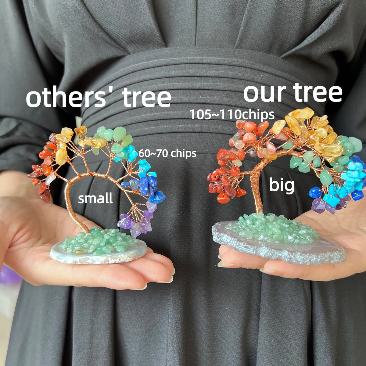 1pc Natural Crystal 7 Chakra Money Tree Crystal Tree