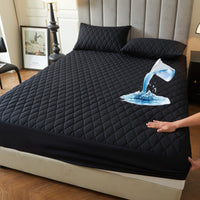 1pc Layered Solid Color Waterproof Mattress Protector (Without Pillowcase And Pillow Insert) Soft And Comfortable Mattress Cover Bedroom Guest Room Bedding Waterproof Mattress Protector Room Bedspread Non-slip All-inclusive P