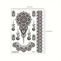 STARTTOOS Black Lace Floral Temporary Tattoo Stickers - Waterproof, Realistic Finger & Wrist Designs for a Chic Look
