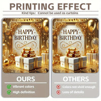 Luxurious Golden-Themed Happy Birthday Backdrop - 243.84x182 cm