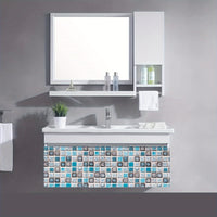 Self-Adhesive, Green & Blue Mosaic Contact Paper