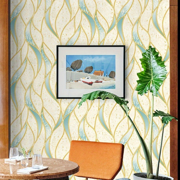 Modern 3D Wave Pattern Non-Adhesive Wallpaper