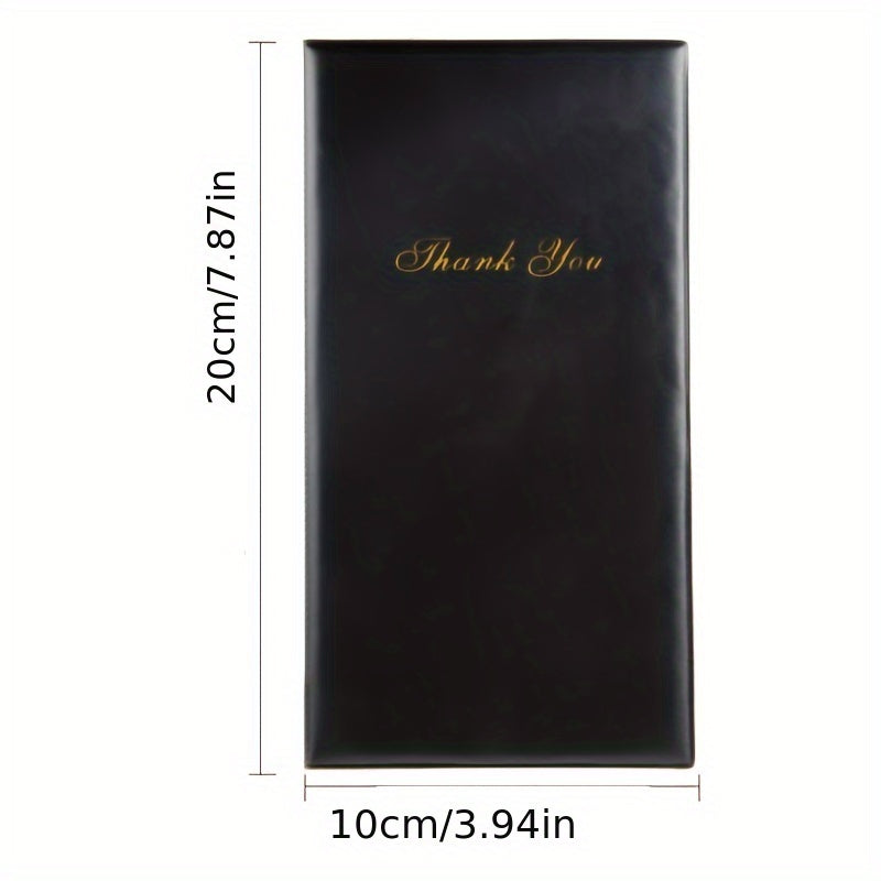Budgetizer Check Presenters for Restaurants | 6pcs Black Guest Check Books with Golden Lettering | Durable & Professional Design | Includes Pen Slot, Cash Compartment & Receipt Holder | Ideal for Servers
