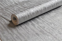 Industrial Silver Textured Vinyl Wallpaper - Washable Shimmer Shapes