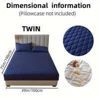 1pc Layered Solid Color Waterproof Mattress Protector (Without Pillowcase And Pillow Insert) Soft And Comfortable Mattress Cover Bedroom Guest Room Bedding Waterproof Mattress Protector Room Bedspread Non-slip All-inclusive P