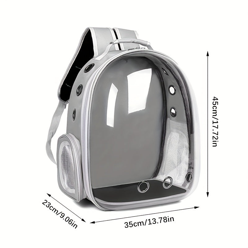 Large Capacity Cat Backpack, Transparent Pet Carrier with Breathable Design