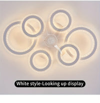 Modern Adjustable Ceiling Fan Light with Remote Control - 6 Brightness Levels, ABS/Acrylic/Metal Design, Mold-Resistant, Ideal for Living Room, Office, Bedroom, Kitchen, Fan for Bedroom, Perfect for Christmas Gifts, Holiday O