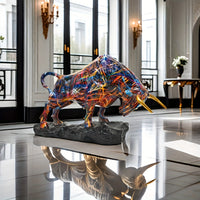 Resin Wall Street-Inspired Charging Bull Statue