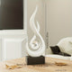 Elegant Flame Abstract Resin Sculpture with Crystal Center