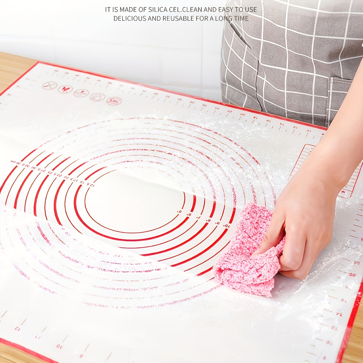 1pc Large Silicone Pastry Mat, Non-Stick Baking Mat for Pizza, Cakes, Dough, Kitchen Cooking, Grilling, Food-Safe Bakeware, Christmas Table Mat, Home Kitchen Essential