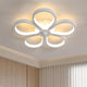 Modern LED Semi-Recessed Flush Mount Light Fixture, 85-265V, Flower-Shaped Tri-Color Dimmable Ceiling Light with Acrylic Shade - Ideal for Living Room, Bedroom, Study, Dining Room, and Foyer Decor, Bedroom Lighting | Modern C