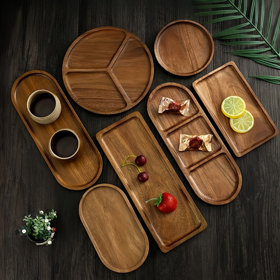 Versatile Jujube Wood Tray - Oval-Shaped, Perfect for Snacks, Cakes, Bread, Fruits, And Tea - an Ideal Choice for Home Kitchens, Parties, And Afternoon Tea.