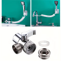 Washbasin Faucet Water Divider Basin Faucet Converter External Shower Head Splitter Conversion Connector