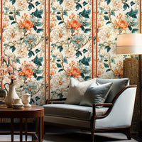 Retro Floral Self-Adhesive Wallpaper