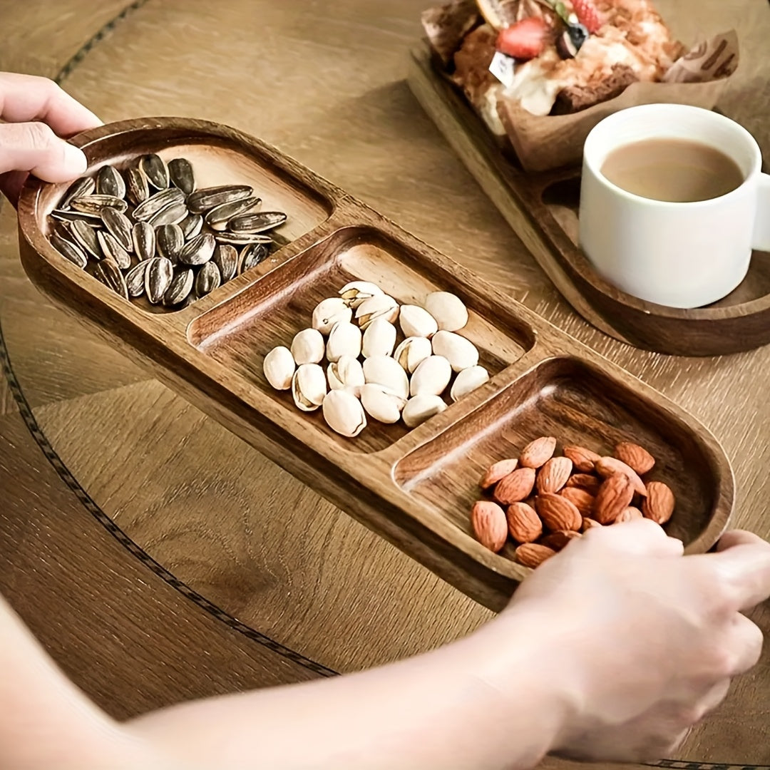 Versatile Jujube Wood Tray - Oval-Shaped, Perfect for Snacks, Cakes, Bread, Fruits, And Tea - an Ideal Choice for Home Kitchens, Parties, And Afternoon Tea.