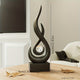 Elegant Flame Abstract Resin Sculpture with Crystal Center