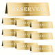10pcs Elegant Golden Acrylic "Reserved" Table Signs - Waterproof, Double-Sided with Decorative Arrows, Perfect for Weddings, Parties, Restaurants & Meetings