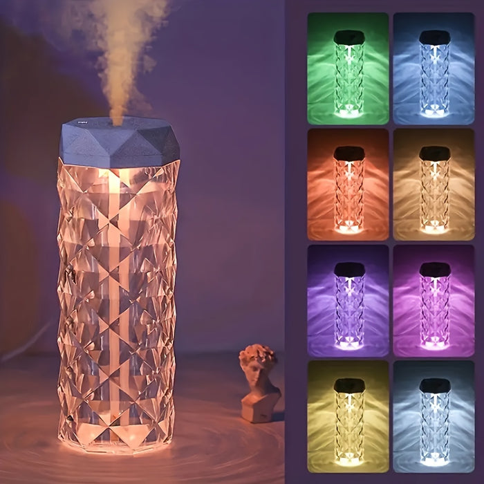 YAIAWISU USB-Powered Night Light Air Humidifier & Aromatherapy Diffuser - Stylish Geometric Design with Colorful LED, Large Capacity, Ideal for Bedrooms, Offices, Classrooms