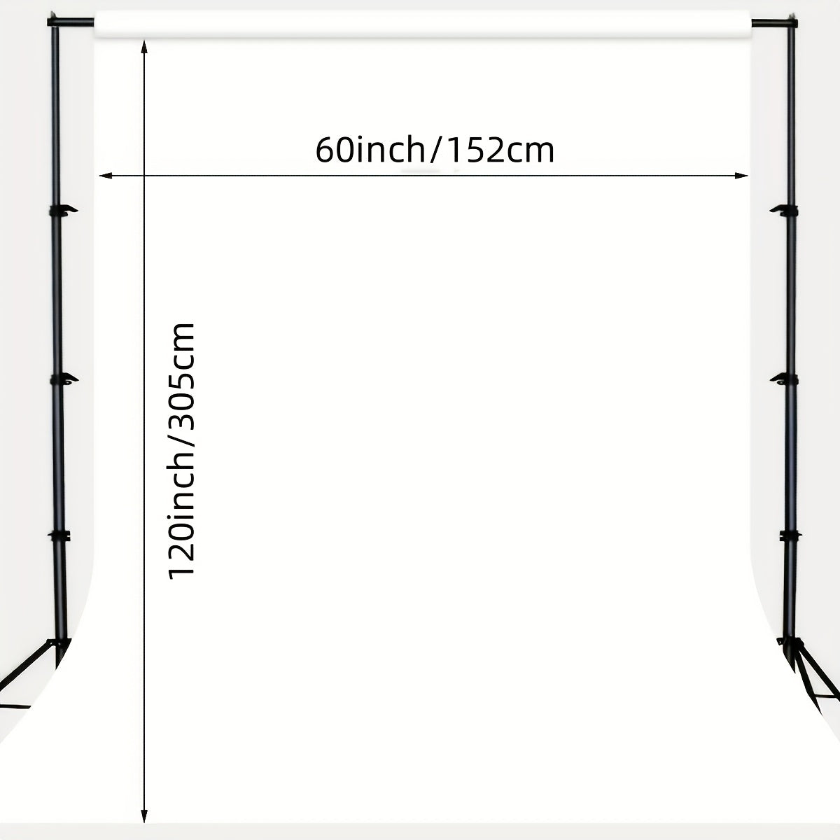 White Backdrop Curtains, 152.4x304.8cm 152.4x304.8cm, 100% Polyester