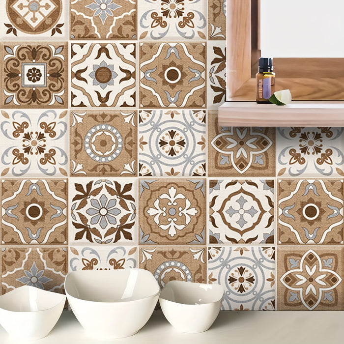 Moroccan Patterned Vinyl Wall Sticker, Oil-Resistant, Waterproof, Moisture-Proof