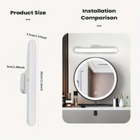 1/2 Modern LED Vanity Light, Makeup Mirror Lamp with Touch Control 3000K-6000K, USB Rechargeable, Magnetic Rotating Design for Dressing Table Mirrors, ≤36V, 1200mAh Battery