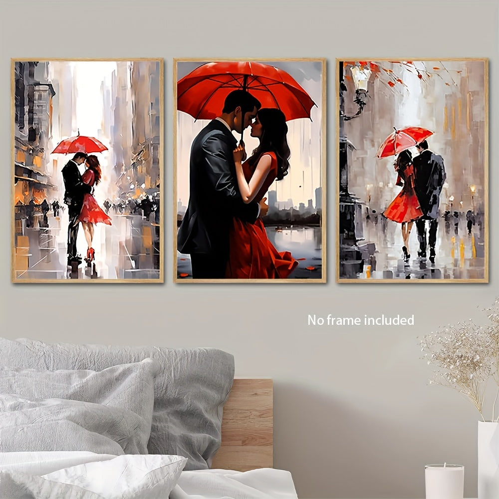 Romantic Abstract Canvas Art Set - 3-Piece - 39.88x59.94 cm