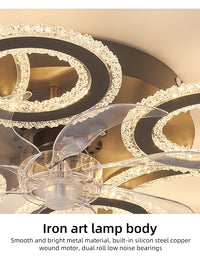 Modern Adjustable Ceiling Fan Light with Remote Control - 6 Brightness Levels, ABS/Acrylic/Metal Design, Mold-Resistant, Ideal for Living Room, Office, Bedroom, Kitchen, Fan for Bedroom, Perfect for Christmas Gifts, Holiday O