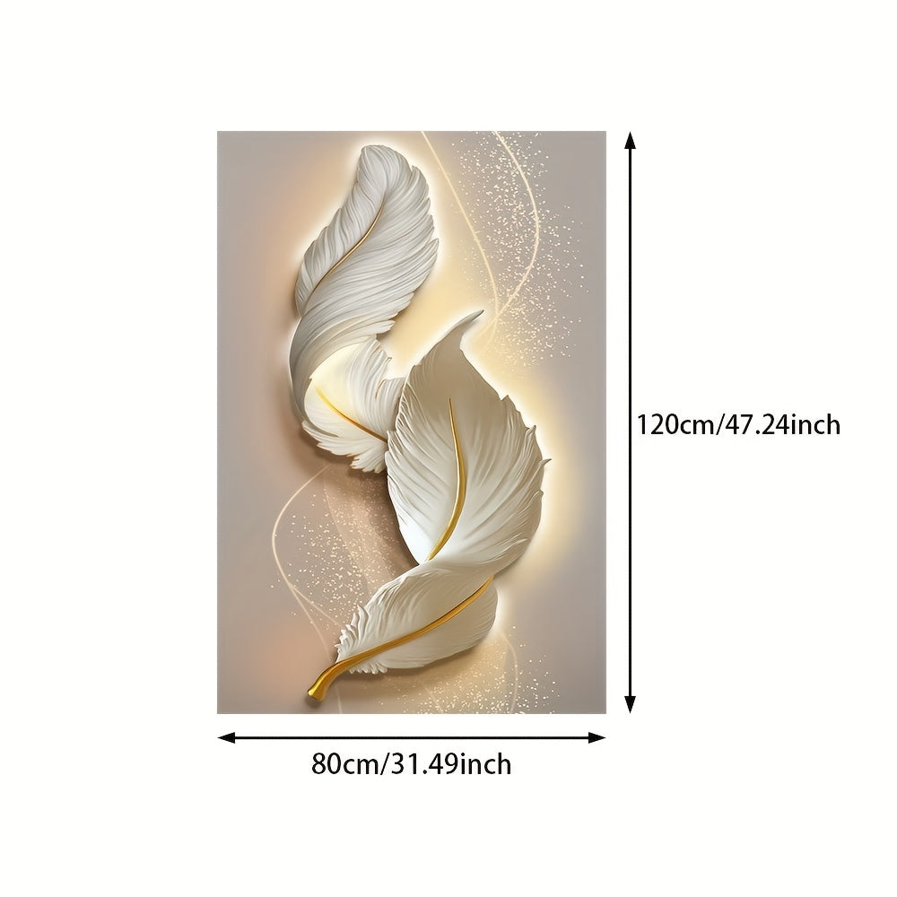 Modern Abstract Feather Line Canvas Art, 79.76x119.99cm
