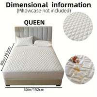 1pc Layered Solid Color Waterproof Mattress Protector (Without Pillowcase And Pillow Insert) Soft And Comfortable Mattress Cover Bedroom Guest Room Bedding Waterproof Mattress Protector Room Bedspread Non-slip All-inclusive P