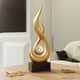 Elegant Flame Abstract Resin Sculpture with Crystal Center