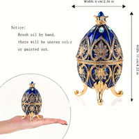 Elegant Hand-Painted Faberge Egg Trinket Box