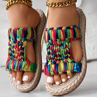 Colorful Woven Round Toe Casual Slippers