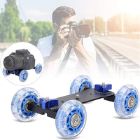 Mini Camera Dolly Roller, Adjustable Desktop Camera Stand, Precise Scale, Low Noise