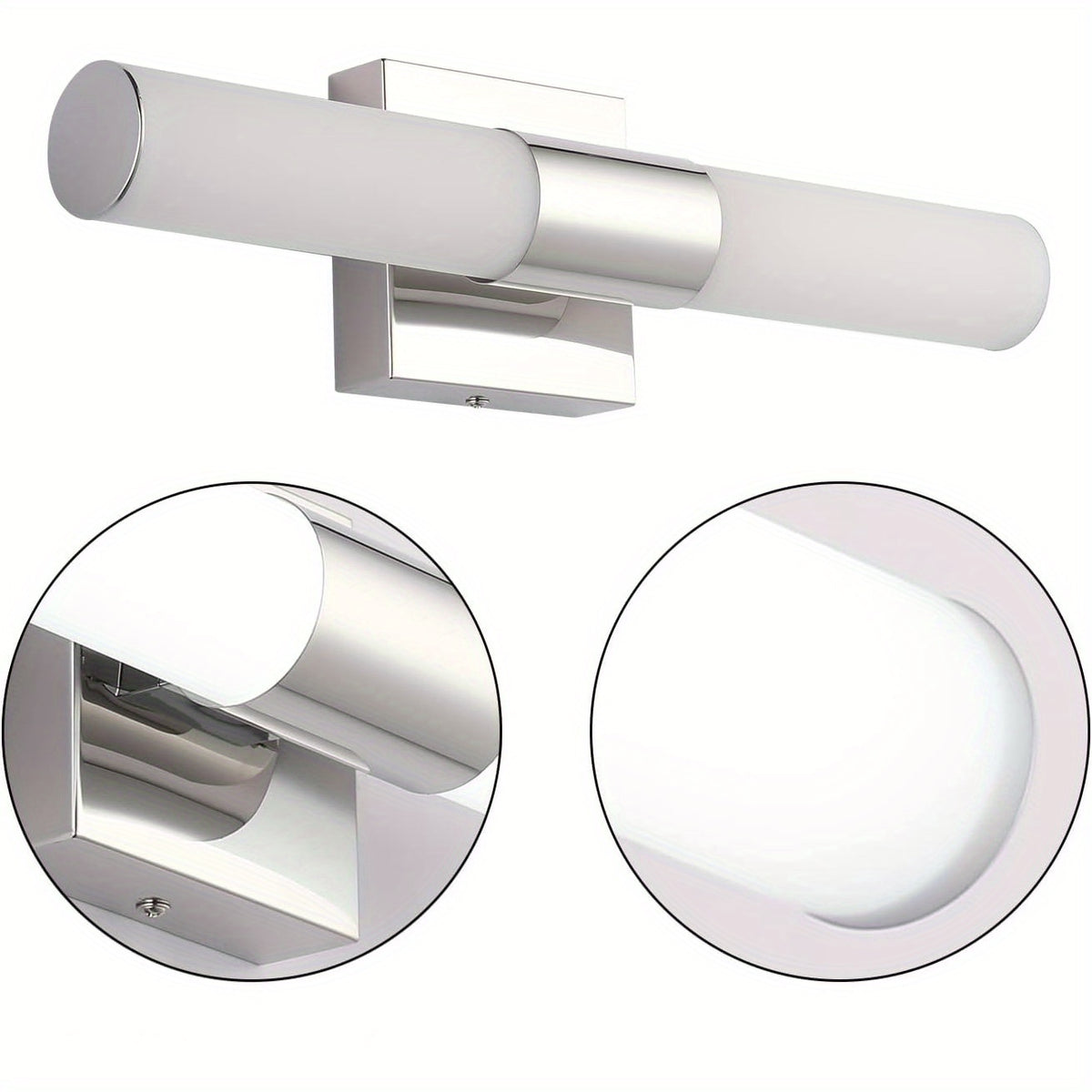 LED Vanity Lights, Modern Stainless Steel Bathroom Light Fixtures Over Mirror as Make Up Lighting Bath Wall Sconces Lamp (8W 40.01cm)