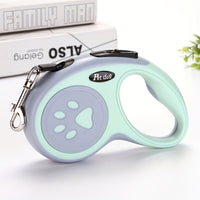 Paw Print Retractable Dog Leash, Durable Polyester Material